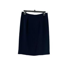 J. Crew Navy Blue Front Pleated Pencil Skirt Size 2